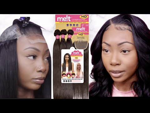 CLOSURE QUICK WEAVE ON NATURAL HAIR FT. JANET COLLECTION MELT VIRGIN REMY HAIR