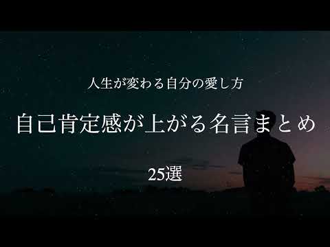 【人生が変わる自分の愛し方】自己肯定感の上がる偉人の名言まとめ  ~25選~　#名言