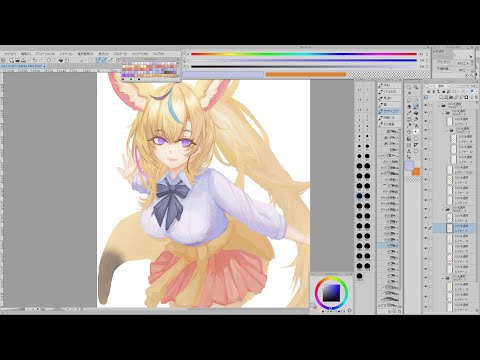 無言で作業垂れ流し【お絵かき/尾丸ポルカ】