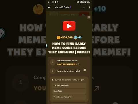 HOW TO FIND EARLY MEME COINS BEFORE THEY EXPLODE! | MEMEFI | MemeFi YouTube Answer|