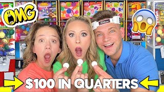 WE SPENT $100 AT FIDGET VENDING MACHINES 🤑😱 (400 QUARTERS)