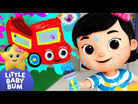 Wheels On the Bus - Fun Painting Song! ⭐ Mia's Play Time! | Little Baby Bum