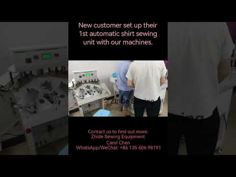 New customer set up their 1st auto shirt sewing unit with our machines. #ProfessionalSewing #sewing