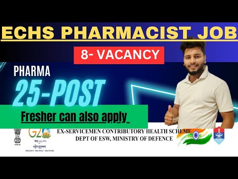 ECHS PHARMACIST JOB || 25 Posts ||Jobs in 8 ECHS Center | Must visit #echs #job #jobalert #jobsearch