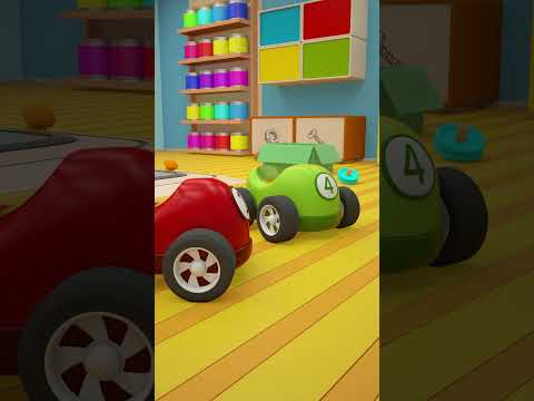 The racing cars inflate the balloons! Car cartoons or kids. Car stories for kids. #Shorts episodes