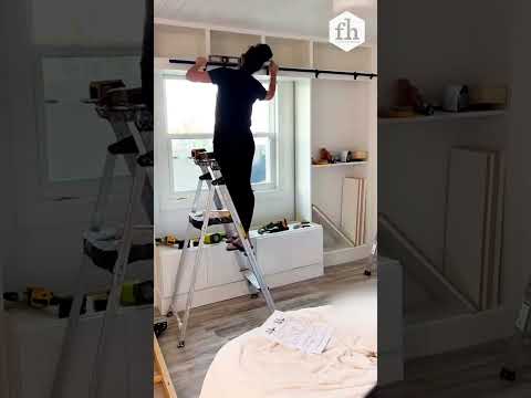 FFamily Builds Awesome Book shelf With Sliding Ladder