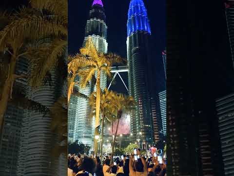 New Year 2025 fire works , Celebration at Kuala Lumpur Malaysia, Twin towers