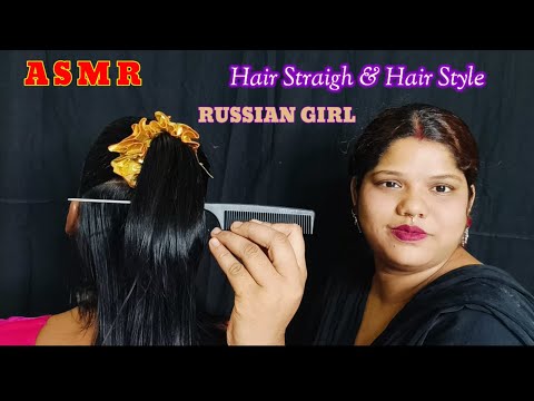 ASMR~Doing My Elder Bro Hair Straight & Russian Girl Hair Style (Whispering) @asmrsangi7044 🌹👧💐