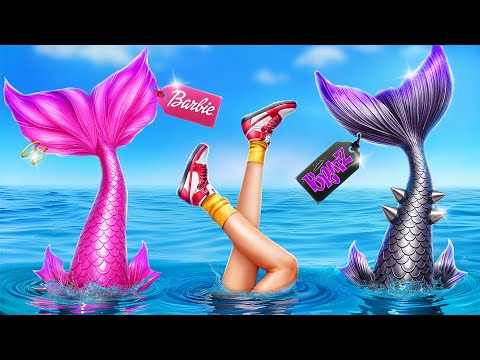 Barbie vs Bratz! Extreme Makeover to a Mermaid! How to Become a Mermaid!