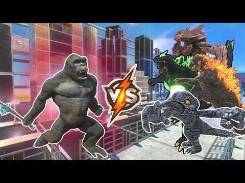 Angry Kong save Pink Goro From Super Godzilla - Animal Revolt Battle Simulator