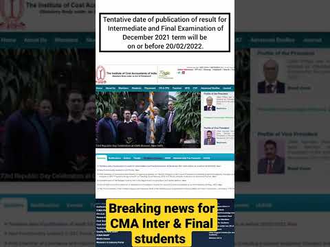 CMA Final & Inter result date #shorts #cma #breakingnews