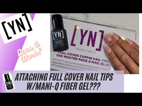 Prep, Apply, & Attach Full Cover Nail Tips w Young Nails Mani Q Fiber Gel w/ Keratin | Soft Gel