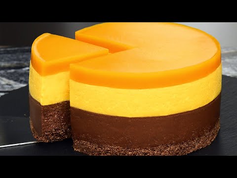 Chocolate mango cake. No bake, no eggs.