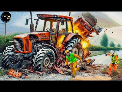 Extreme Dangerous Idiots Tractor Fails Compilation! Crazy Heavy Equipment Drive skills #3