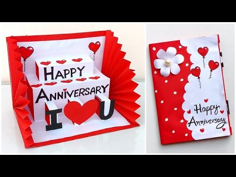 Anniversary card for Mom Dad / Anniversary Greeting card handmade / Anniversary card easy