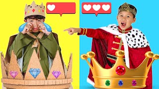 Rich King Kaden vs Kind King Eric Royal Challenge: Lesson about Sharing