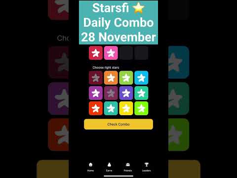 ⭐️【Starsfi】Starsfi Daily Combo | 28 November #starsfi #Daily #combo #today #28november #telegram