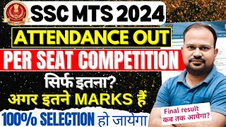 SSC MTS 2024 | attendance out | per seat comptetion | इतने marks वाले safe? | final result कब तक?