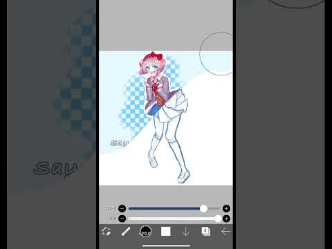 Part 2 of drawing the ddlc girls - Sayori #ddlcshorts