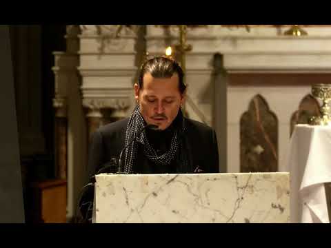 Johnny Deep delivers a prayer of the faithful at Shane MacGowan’s funeral