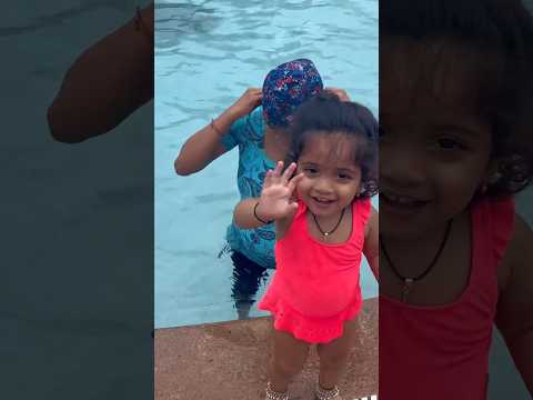 Littlegirl love swim #swimmingpool #babygirl #goaresort #swimming #kannadavlogs #momlife #fakenail