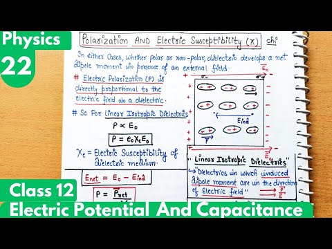 22) Electric Susceptibility and Polarization| Electrostatic Potential & Capacitance Class12 Physics