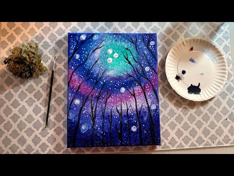 Let’s Paint with Sponge! Fun and Easy Painting on Canvas with me!