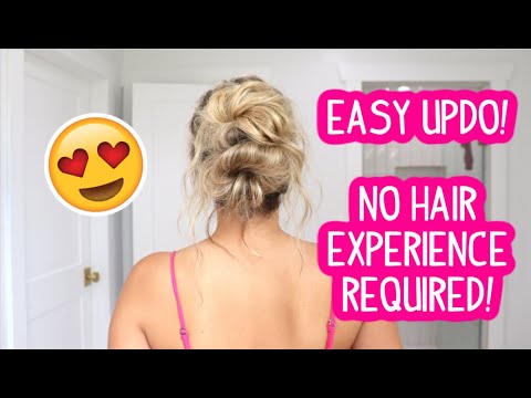 EASY UPDO FOR BEGINNERS! NO HAIR EXPERIENCE | BEGINNER HAIR TUTORIAL| Short, Medium, Long Hair