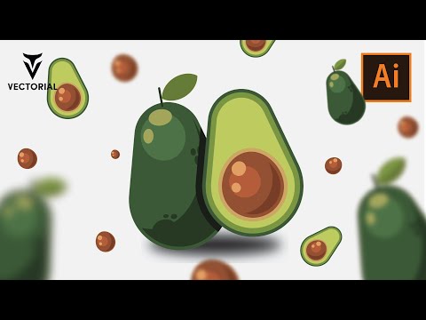 How to draw Avocado in Adobe Illustrator - Step by Step