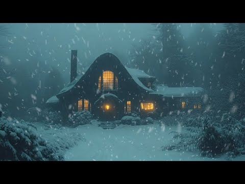 Blizzard Freezes With Snow Falling lonely house on the mountain | Relaxing Sounds for Sleeping