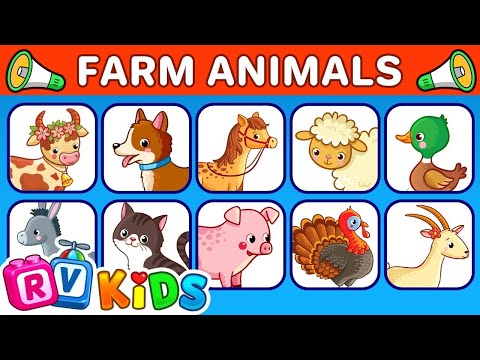 Farm Animals for Kids | Learn Farm Animals Names and Sounds for Toddlers and Babies | RV AppStudios