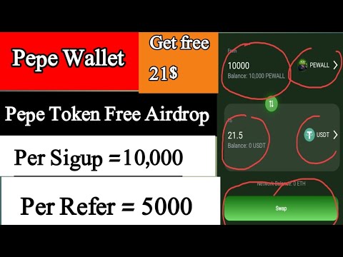 Pepe Token free Airdrop pepe Wallet  pepe Wallet main Sigup kese kren |Free Airdrop 10000 pepe Token