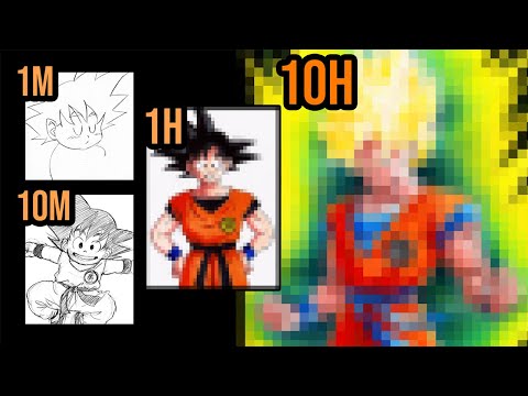 Drawing CHALLENGE |1M, 10M, 1H, 10H| GOKU