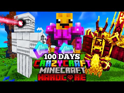 I Survived 100 Days in CRAZY CRAFT in Minecraft Hardcore!