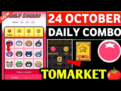 🍅Tomarket Airdrop Combo 24 October ｜ Tomarket Daily Combo Today ｜ Tomarket Secret Combo Today