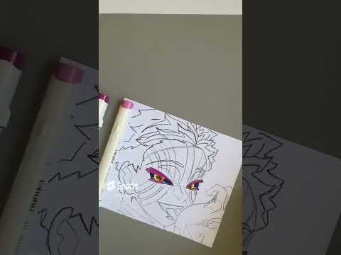 Drawing Akaza || Demon Slayer / Kimetsu no Yaiba #shorts #demonslayer #anime