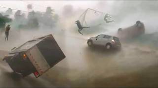 SHANGHAI ENVELOPED IN SUPER TYPHOON CHAOS! People and cars airborne!