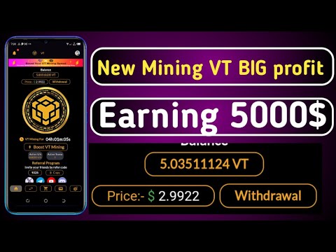 new mining app today || vt network mining || new airdrop today || new instant earn || free earning