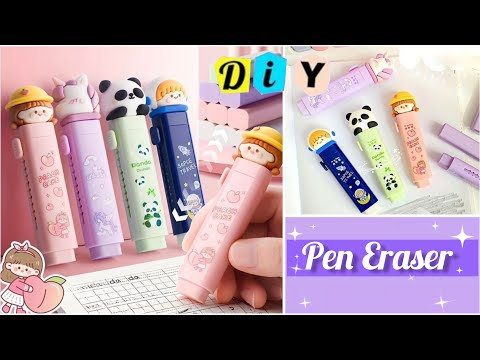 DIY Cute Eraser Pen🥰🌷 / How to make cute eraser pen at home _ Cute Stationery