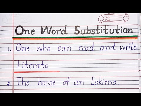 One Word Substitution