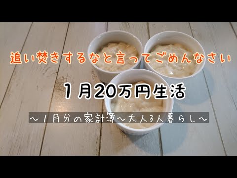 【家計簿】1ヶ月20万円の生活(1月分) 夫よ、あの時はごめんね #家計簿 #節約生活 #豆乳プリン