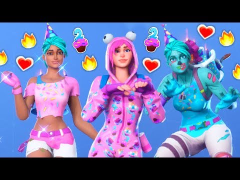 *NEW* Fortnite "BIRTHDAY" Skins Selectable Styles..! (Custom Skins)