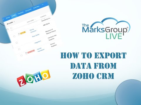 Zoho CRM Export Data Options