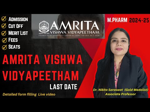 M. Pharm Admission in Amrita Vishwa Vidyapeetham | Live Form Filling | Fees | Amrita University GPAT