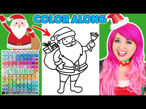 Color a Santa Claus Christmas Picture With Me | COLOR ALONG WITH KIMMI