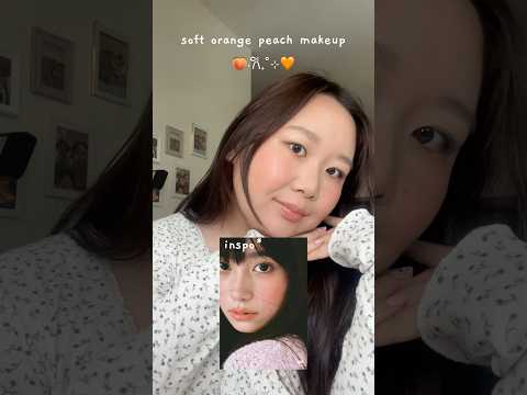 Soft peach orange makeup look #makeup #makeuptutorial #quickandeasymakeuplook #kbeauty