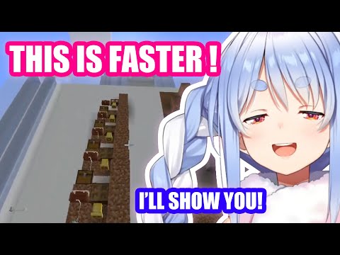 Pekora Made a Weird Looking Stairs that's faster than Water Elevator 【Hololive Eng Sub】