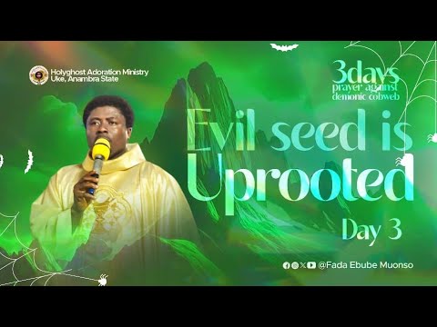 THE EVIL SEED IS UPROOTED (DAY 3 OF 3DAYS PRAYER AGAINST DEMONIC COBWEBS) WITH FR EBUBE 18TH DEC