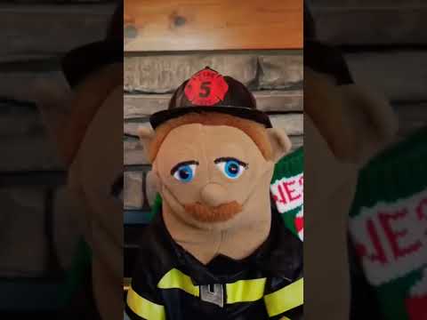 F minus minus #puppetsofyoutube #christmas #firesafety #fireplace #stockings