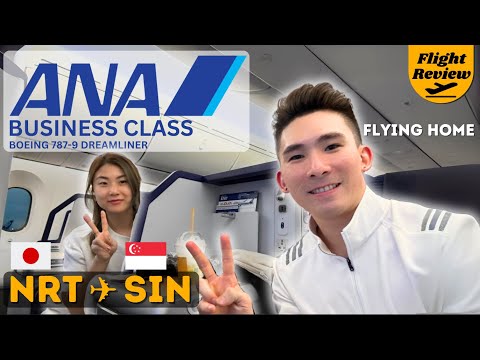 2024 ANA Business Class from Narita to Singapore | 787-9 Dreamliner | Japanese & International Food